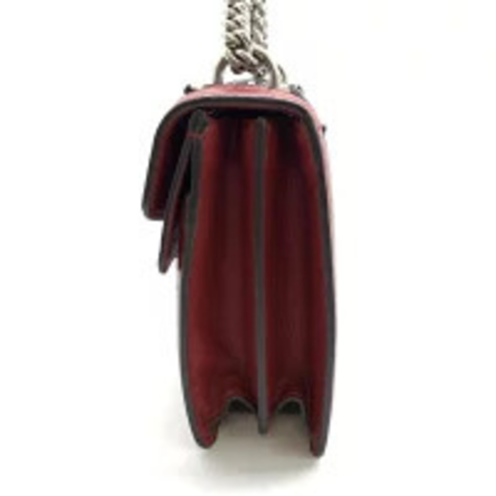 Gucci Bag Dionysus Chain Tweed Leather Black Red GG Shoulder Black Red